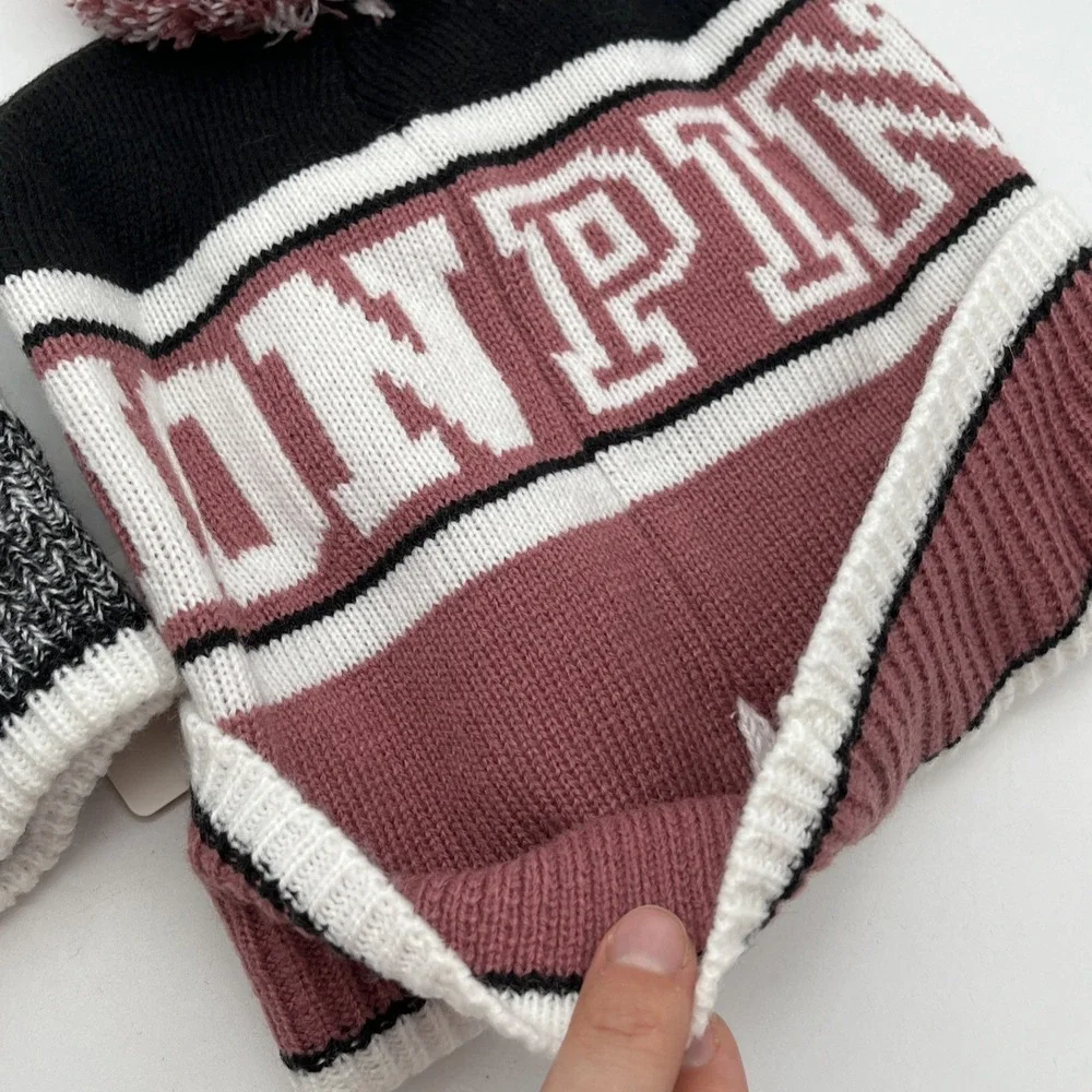 2‎ VICTORIA'S SECRET PINK FASHION SHOW BEANIE POM POM HATS PINK NATION